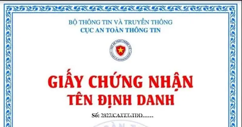Thủ tục đăng ký tên định danh